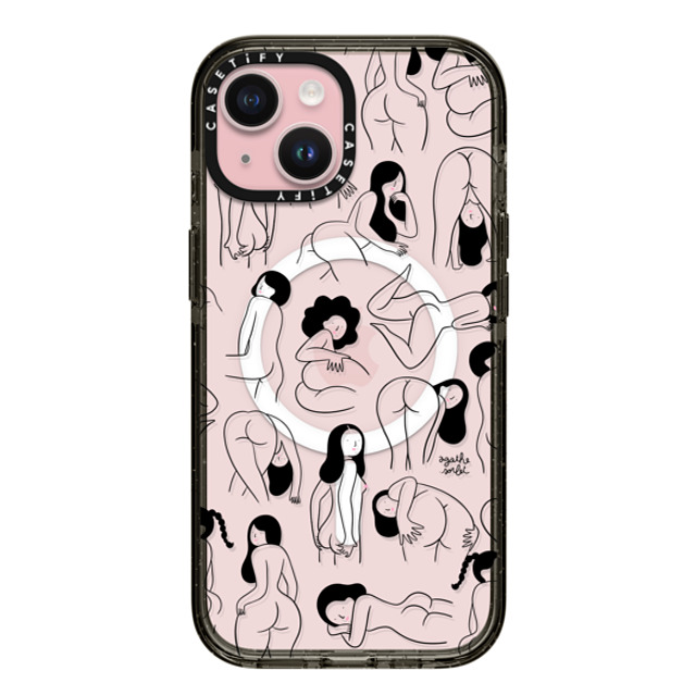 Agathe Sorlet x CASETiFY iPhone 15 ケース ブラック インパクトケース MagSafe対応 Cheeks