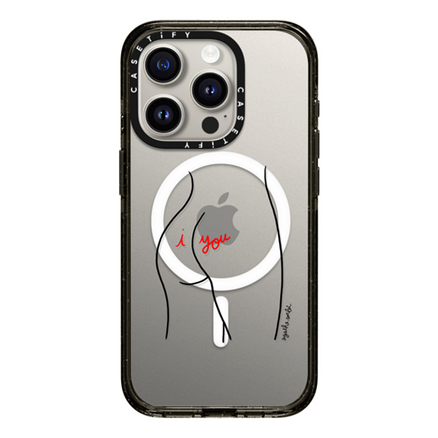 Agathe Sorlet x CASETiFY iPhone 15 Pro ケース ブラック インパクトケース MagSafe対応 I Love You