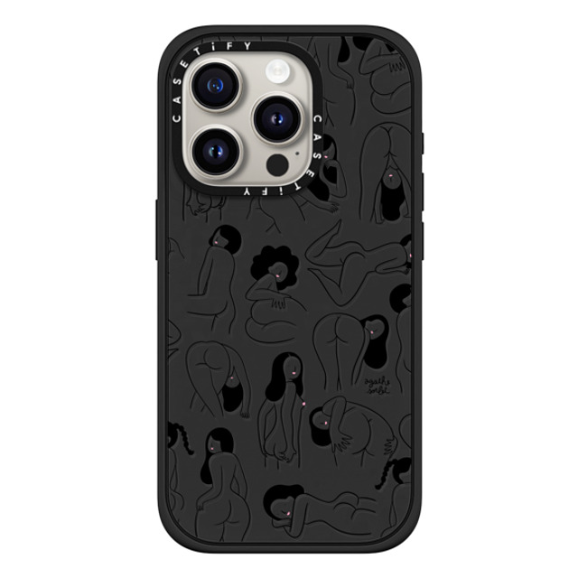 Agathe Sorlet x CASETiFY iPhone 15 Pro ケース マットブラック インパクトケース MagSafe対応 Cheeks