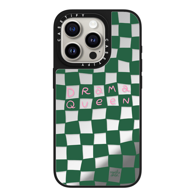 Agathe Sorlet x CASETiFY iPhone 15 Pro Case Silver on Black ミラーケース MagSafe対応 Drama Queen Agathe Sorlet x CASETiFY iPhone 15 Pro Case Silver on Black ミラーケース MagSafe対応 Drama Queen