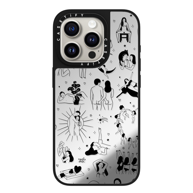 Agathe Sorlet x CASETiFY iPhone 15 Pro Case Silver on Black ミラーケース MagSafe対応 Myself Agathe Sorlet x CASETiFY iPhone 15 Pro Case Silver on Black ミラーケース MagSafe対応 Myself