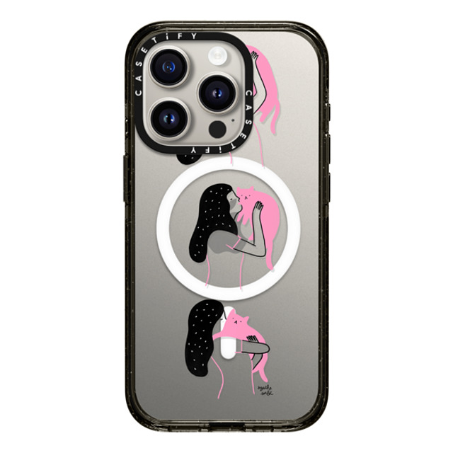 Agathe Sorlet x CASETiFY iPhone 15 Pro Case Cat,Portraiture Black Impact Case MagSafe Compatible Cat Cuddle Mother's Day Agathe Sorlet x CASETiFY iPhone 15 Pro Case Cat,Portraiture Black Impact Case MagSafe Compatible Cat Cuddle Mother's Day