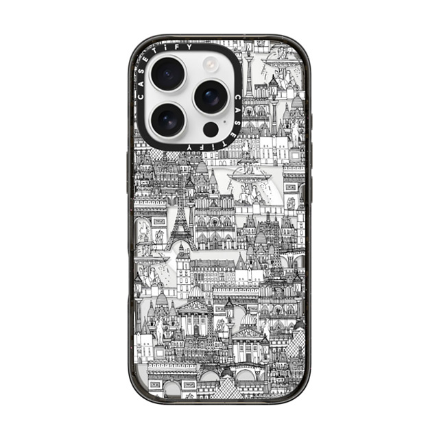 Sharon Turner x CASETiFY iPhone 16 Pro ケース Cartoon,Travel ブラック インパクトケース MagSafe対応 Paris toile transparent II Father's Day Sharon Turner x CASETiFY iPhone 16 Pro ケース Cartoon,Travel ブラック インパクトケース MagSafe対応 Paris toile transparent II Father's Day