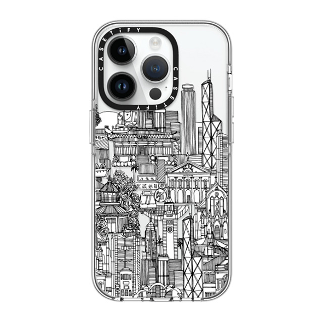 Sharon Turner x CASETiFY iPhone 14 Pro ケース クリア クリア ケース MagSafe対応 Hong Kong toile de jouy transparent