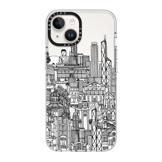 Sharon Turner x CASETiFY iPhone 14 ケース クリア クリア ケース MagSafe対応 Hong Kong toile de jouy transparent