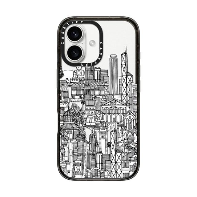 Sharon Turner x CASETiFY iPhone 16 ケース ブラック インパクトケース Hong Kong toile de jouy transparent