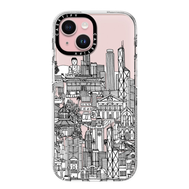 Sharon Turner x CASETiFY iPhone 15 ケース クリア クリア ケース MagSafe対応 Hong Kong toile de jouy transparent