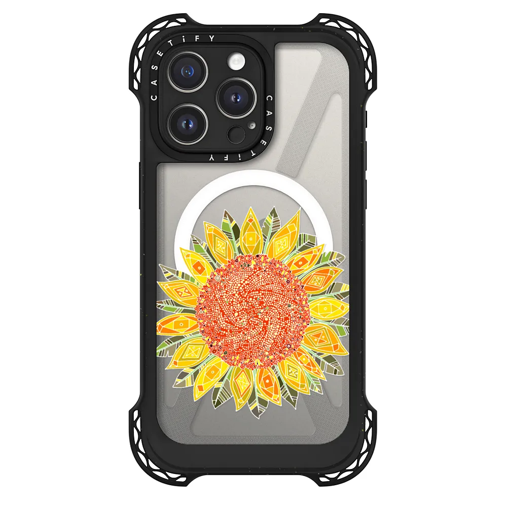 single bright sunflower transparent CASETiFY