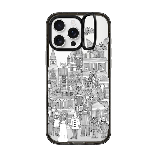 Sharon Turner x CASETiFY iPhone 16 Pro Max ケース ブラック インパクトリングスタンドケース MagSafe対応 vintage halloween black white transparent