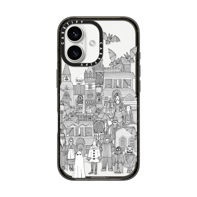 Sharon Turner x CASETiFY iPhone 16 ケース ブラック インパクトケース MagSafe対応 vintage halloween black white transparent