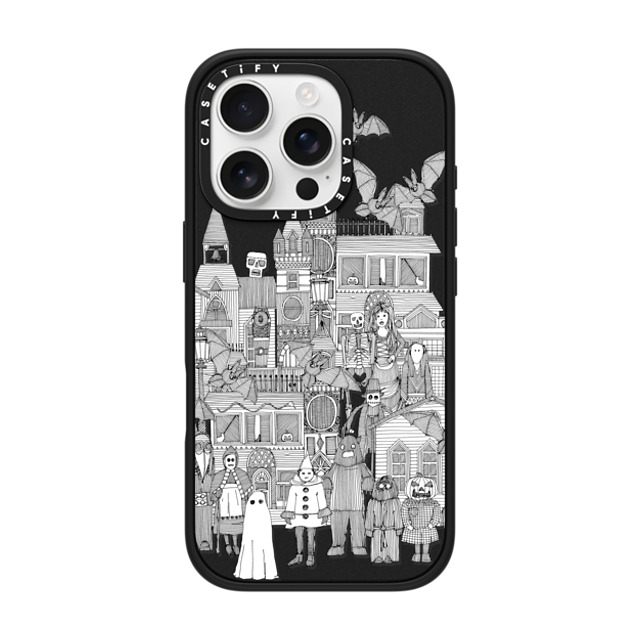 Sharon Turner x CASETiFY iPhone 16 Pro ケース マットブラック インパクトケース MagSafe対応 vintage halloween black white transparent