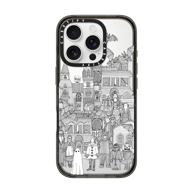 Sharon Turner x CASETiFY iPhone 16 Pro ケース ブラック インパクトケース vintage halloween black white transparent