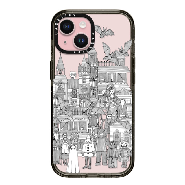 Sharon Turner x CASETiFY iPhone 15 ケース ブラック インパクトケース vintage halloween black white transparent