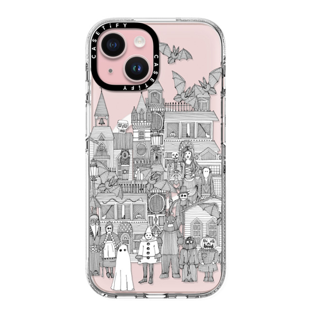 Sharon Turner x CASETiFY iPhone 15 ケース クリア クリア ケース MagSafe対応 vintage halloween black white transparent