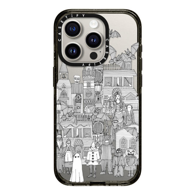 Sharon Turner x CASETiFY iPhone 15 Pro ケース ブラック インパクトケース vintage halloween black white transparent