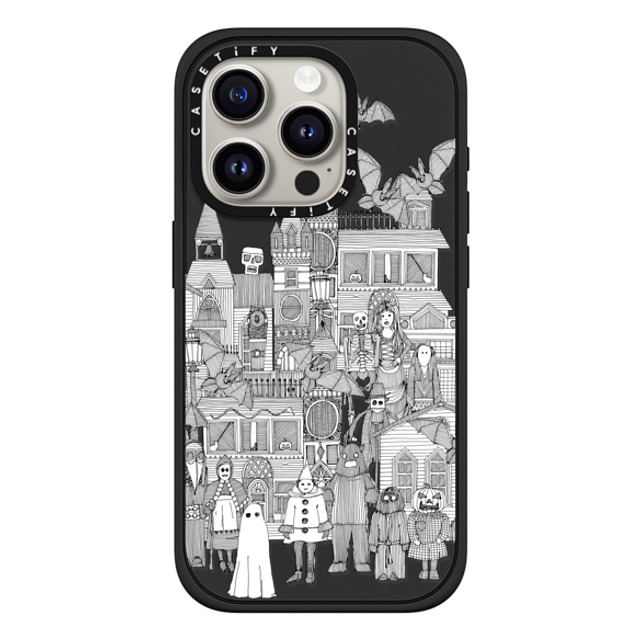 Sharon Turner x CASETiFY iPhone 15 Pro ケース マットブラック インパクトケース MagSafe対応 vintage halloween black white transparent