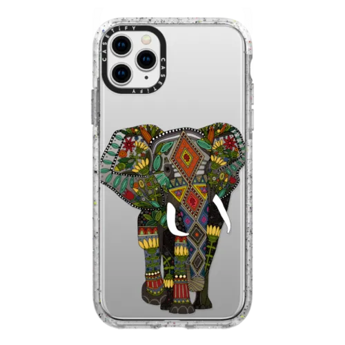 iPhone 11 Pro Max - floral elephant transparent