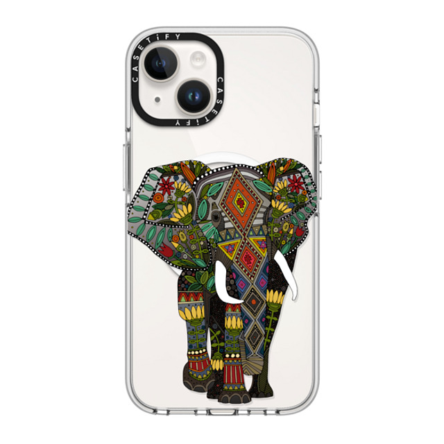 Sharon Turner x CASETiFY iPhone 14 Case Clear Clear Case MagSafe Compatible floral elephant transparent Sharon Turner x CASETiFY iPhone 14 Case Clear Clear Case MagSafe Compatible floral elephant transparent