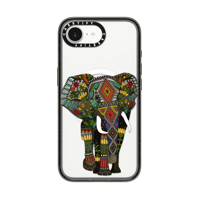 Sharon Turner x CASETiFY iPhone 16e ケース Animal,Boho ブラック インパクトケース MagSafe対応 floral elephant transparent Back to School Sharon Turner x CASETiFY iPhone 16e ケース Animal,Boho ブラック インパクトケース MagSafe対応 floral elephant transparent Back to School