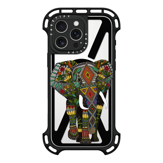 Sharon Turner x CASETiFY iPhone 16 Pro Max Case Black ウルトラ バウンスケース MagSafe対応 floral elephant transparent Sharon Turner x CASETiFY iPhone 16 Pro Max Case Black ウルトラ バウンスケース MagSafe対応 floral elephant transparent
