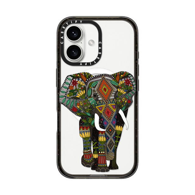 Sharon Turner x CASETiFY iPhone 16 ケース Animal,Boho ブラック インパクトケース MagSafe対応 floral elephant transparent Back to School Sharon Turner x CASETiFY iPhone 16 ケース Animal,Boho ブラック インパクトケース MagSafe対応 floral elephant transparent Back to School
