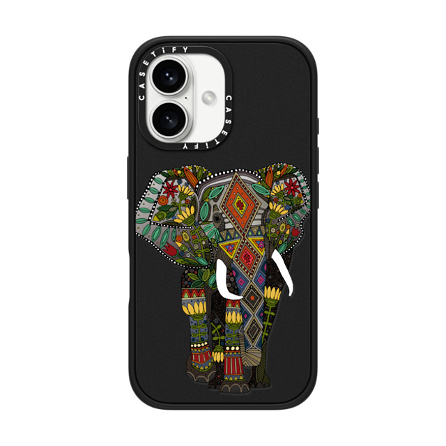 Sharon Turner x CASETiFY iPhone 16 Case Matte Black Impact Case MagSafe Compatible floral elephant transparent Sharon Turner x CASETiFY iPhone 16 Case Matte Black Impact Case MagSafe Compatible floral elephant transparent