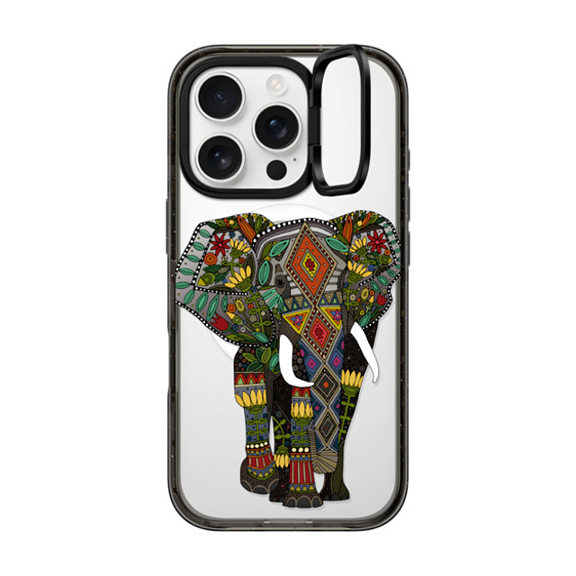 Sharon Turner x CASETiFY iPhone 16 Pro ケース Animal,Boho ブラック インパクトリングスタンドケース MagSafe対応 floral elephant transparent Back to School Sharon Turner x CASETiFY iPhone 16 Pro ケース Animal,Boho ブラック インパクトリングスタンドケース MagSafe対応 floral elephant transparent Back to School