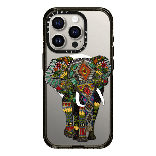Sharon Turner x CASETiFY iPhone 15 Pro Case Black Impact Case MagSafe Compatible floral elephant transparent Sharon Turner x CASETiFY iPhone 15 Pro Case Black Impact Case MagSafe Compatible floral elephant transparent