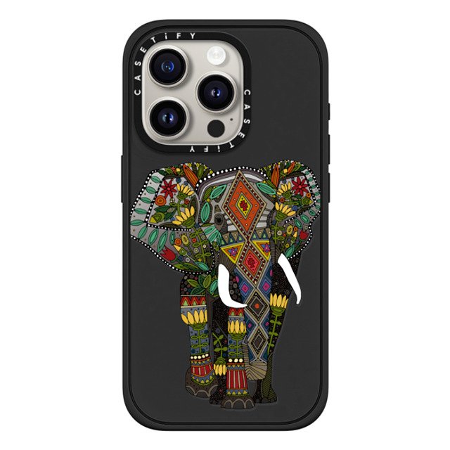 Sharon Turner x CASETiFY iPhone 15 Pro Case Matte Black Impact Case MagSafe Compatible floral elephant transparent Sharon Turner x CASETiFY iPhone 15 Pro Case Matte Black Impact Case MagSafe Compatible floral elephant transparent