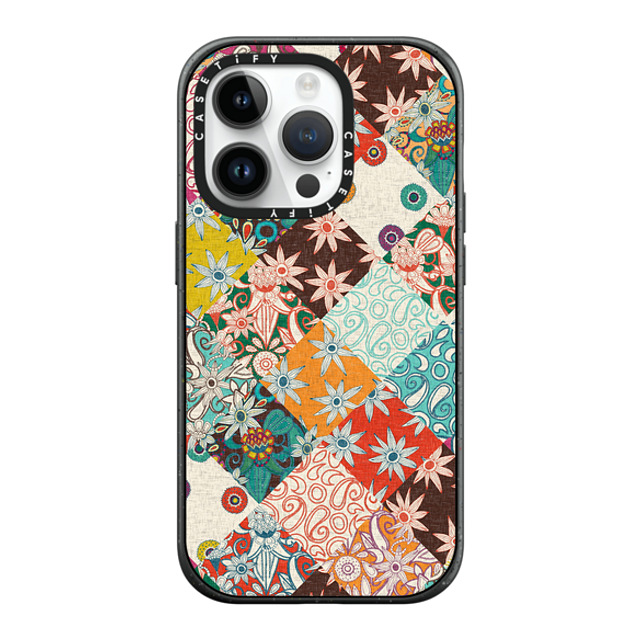 Sharon Turner x CASETiFY iPhone 14 Pro ケース マットブラック インパクトケース MagSafe対応 SARILMAK PATCHWORK