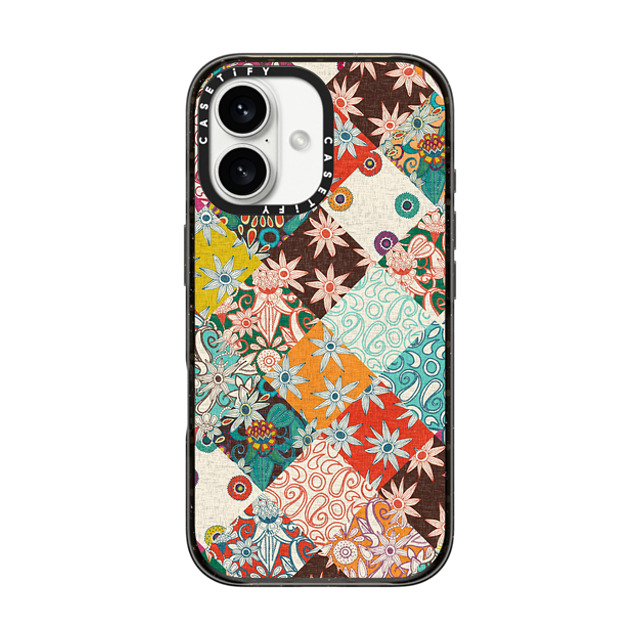 Sharon Turner x CASETiFY iPhone 16 ケース ブラック インパクトケース MagSafe対応 SARILMAK PATCHWORK