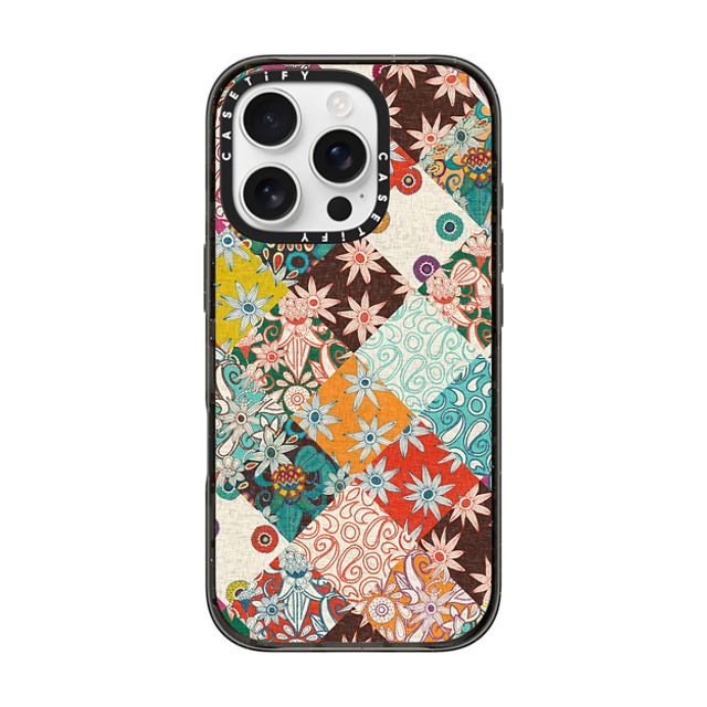 Sharon Turner x CASETiFY iPhone 16 Pro ケース ブラック インパクトケース MagSafe対応 SARILMAK PATCHWORK