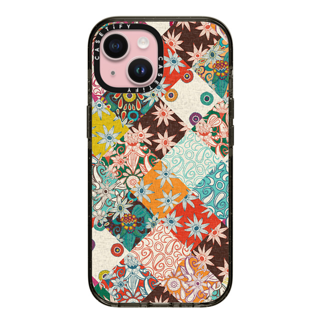 Sharon Turner x CASETiFY iPhone 15 ケース ブラック インパクトケース SARILMAK PATCHWORK