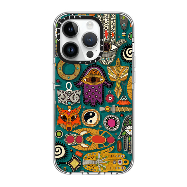 Sharon Turner x CASETiFY iPhone 14 Pro Case Clear Clear Case MagSafe Compatible TALISMANS viridian green Sharon Turner x CASETiFY iPhone 14 Pro Case Clear Clear Case MagSafe Compatible TALISMANS viridian green