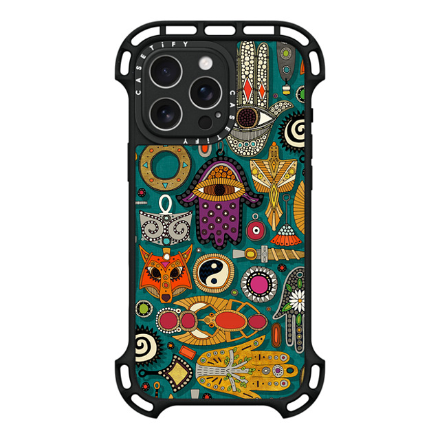 Sharon Turner x CASETiFY iPhone 16 Pro Max ケース ブラック ウルトラ バウンスケース MagSafe対応 TALISMANS viridian green