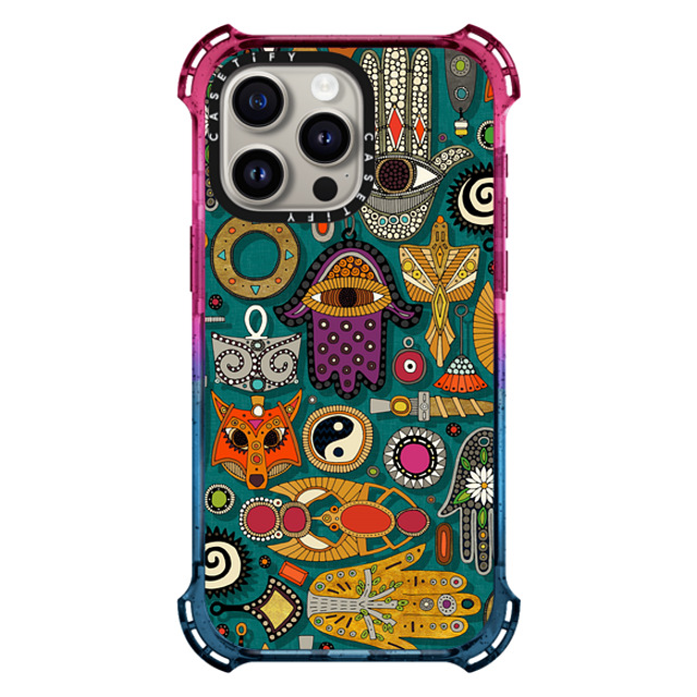 Sharon Turner x CASETiFY iPhone 15 Pro Max ケース Cotton Candy バウンスケース TALISMANS viridian green