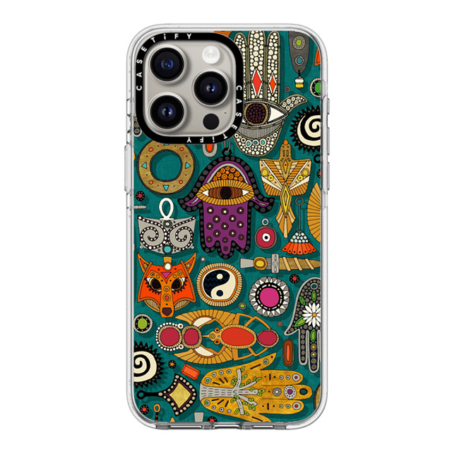 Sharon Turner x CASETiFY iPhone 15 Pro Max ケース クリア クリア ケース MagSafe対応 TALISMANS viridian green