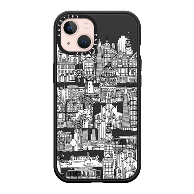 Sharon Turner x CASETiFY iPhone 13 ケース マットブラック インパクトケース MagSafe対応 San Francisco toile de jouy transparent