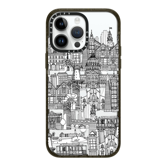 Sharon Turner x CASETiFY iPhone 14 Pro Max ケース ブラック インパクトケース MagSafe対応 San Francisco toile de jouy transparent