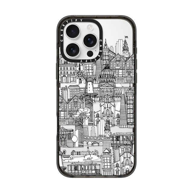 Sharon Turner x CASETiFY iPhone 16 Pro Max ケース ブラック インパクトケース MagSafe対応 San Francisco toile de jouy transparent