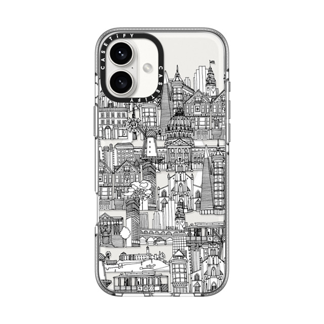 Sharon Turner x CASETiFY iPhone 16 Plus ケース クリア クリア ケース MagSafe対応 San Francisco toile de jouy transparent