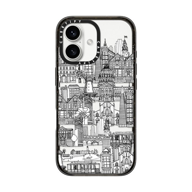 Sharon Turner x CASETiFY iPhone 16 ケース ブラック インパクトケース San Francisco toile de jouy transparent