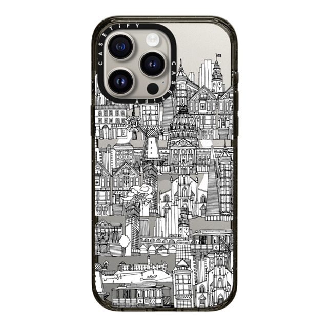 Sharon Turner x CASETiFY iPhone 15 Pro Max ケース ブラック インパクトケース MagSafe対応 San Francisco toile de jouy transparent