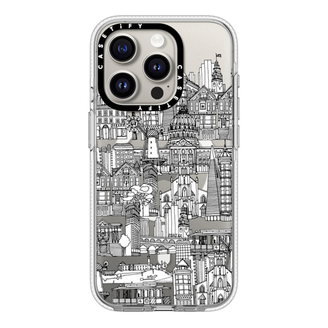 Sharon Turner x CASETiFY iPhone 15 Pro ケース クリア クリア ケース MagSafe対応 San Francisco toile de jouy transparent