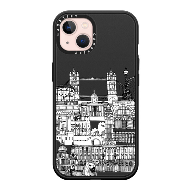 Sharon Turner x CASETiFY iPhone 13 ケース マットブラック インパクトケース MagSafe対応 London toile transparent