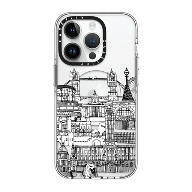 Sharon Turner x CASETiFY iPhone 14 Pro ケース クリア クリア ケース MagSafe対応 London toile transparent