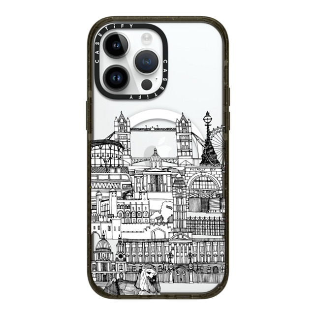 Sharon Turner x CASETiFY iPhone 14 Pro Max ケース ブラック インパクトケース MagSafe対応 London toile transparent