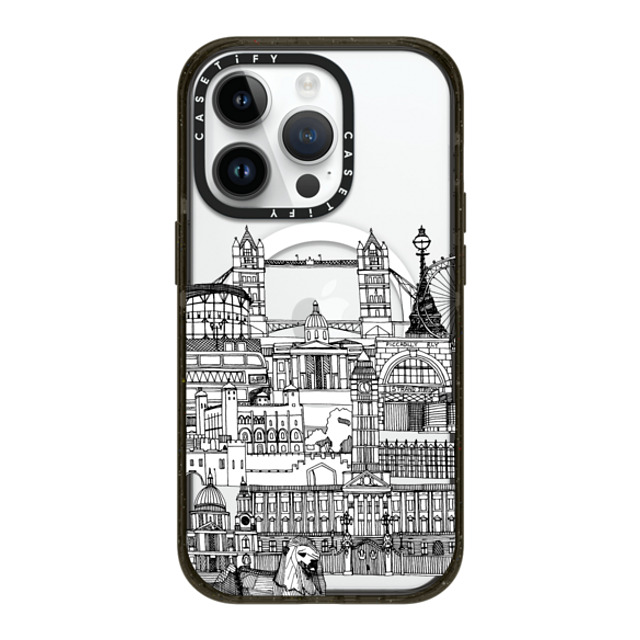 Sharon Turner x CASETiFY iPhone 14 Pro ケース ブラック インパクトケース MagSafe対応 London toile transparent