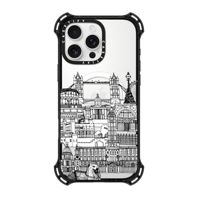 Sharon Turner x CASETiFY iPhone 16 Pro Max ケース ブラック バウンスケース London toile transparent