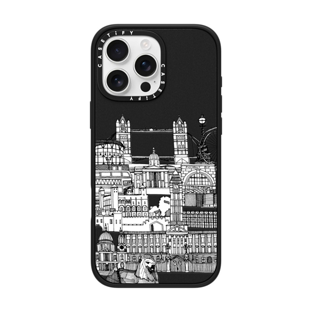 Sharon Turner x CASETiFY iPhone 16 Pro Max ケース マットブラック インパクトケース MagSafe対応 London toile transparent